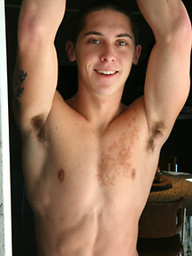 Cute muscled jock Ray naked